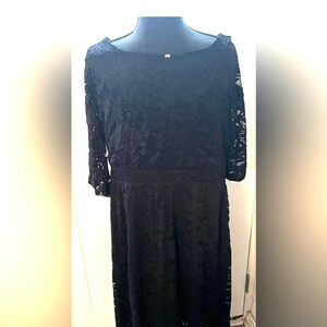 Ladies Holiday/ Dressy Occassion Black Lace 3/4 Sleeve Dress Size XL
